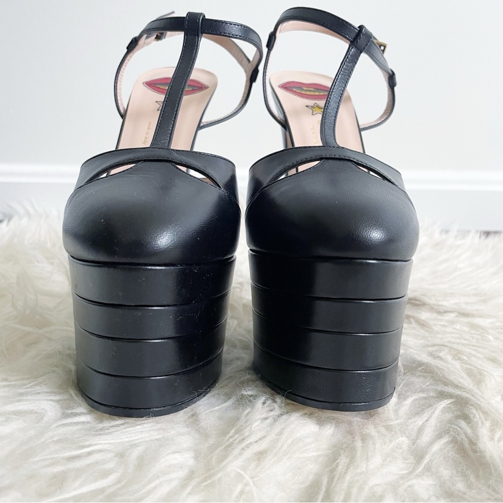 Gucci Angel Platform Pump Black Leather size 38.5 - Picture 5 of 15
